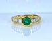 Bague 50 Bague jonc en or jaune 18 carats, émeraude et diamants 58 Facettes AB732