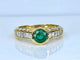 Bague 50 Bague jonc en or jaune 18 carats, émeraude et diamants 58 Facettes AB732