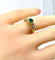 Bague 50 Bague jonc en or jaune 18 carats, émeraude et diamants 58 Facettes AB732