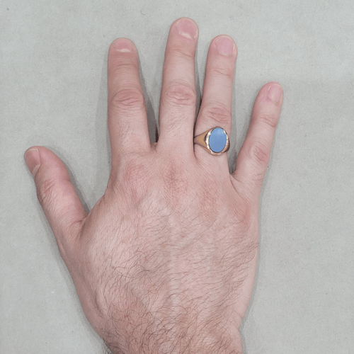 Bague 59 Bague chevalière homme en or 18k et agate 58 Facettes S4