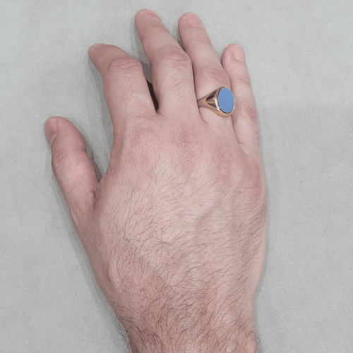 Bague 59 Bague chevalière homme en or 18k et agate 58 Facettes S4
