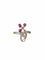 Bague 51 Art Nouveau - Bague florale en or rose, platine, rubis et diamants 58 Facettes 271