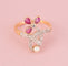 Bague 51 Art Nouveau - Bague florale en or rose, platine, rubis et diamants 58 Facettes 271