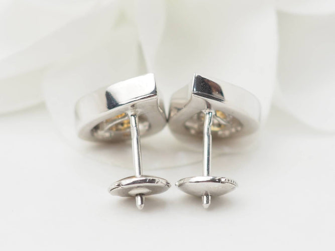 Boucles d'oreilles Boucles d'oreilles - Citrines et diamants en or blanc 58 Facettes 32804 b