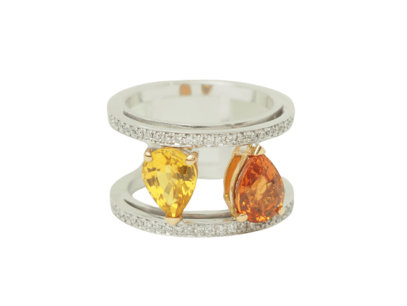 Toi et Moi - Bague en or blanc, saphirs et diamants