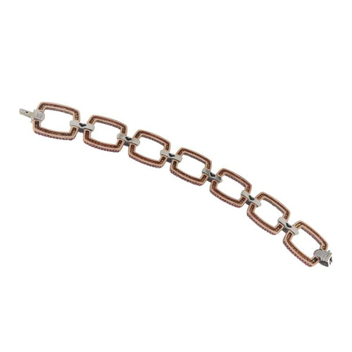 Bracelet Bracelet en or rose et blanc, rubis et diamants noirs 58 Facettes G3958