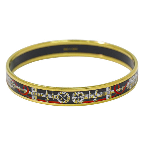 Bracelet Hermès - Bracelet en métal plaqué or et émail 58 Facettes g0dpkzh892