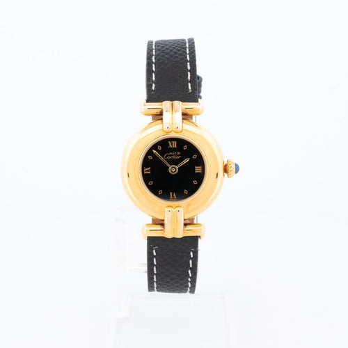 Montre Cartier Must Colisée - Montre en vermeil cadran romain noir 58 Facettes 532