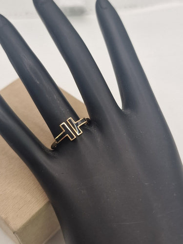 Bague 58 Tiffany & Co. T Wire - Bague en or rose et onyx 58 Facettes CV-063