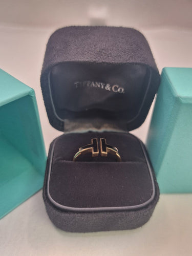 Bague 58 Tiffany & Co. T Wire - Bague en or rose et onyx 58 Facettes CV-063