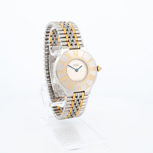 Montre Cartier Must 21 - Montre LM en acier et or, cadran ivoire 58 Facettes 536