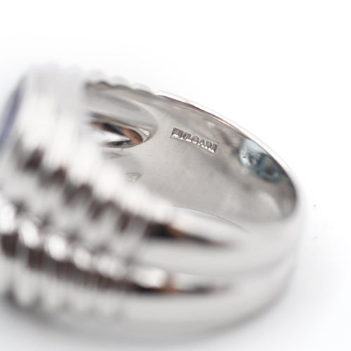 Bague 54 Bulgari Baccellato - Bague en or blanc, iolite et topaze 58 Facettes 11111