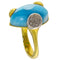 Bague 54 Bague en or jaune et blanc avec larimar et diamants 58 Facettes G3960