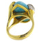 Bague 54 Bague en or jaune et blanc avec larimar et diamants 58 Facettes G3960