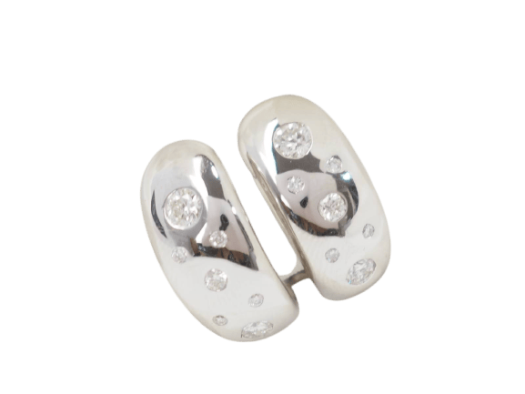 Boucles d'oreilles Boucles d’oreilles en or blanc et diamants 58 Facettes 21485