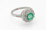 Bague 55 Bague en or blanc avec émeraude et diamants 58 Facettes 12206