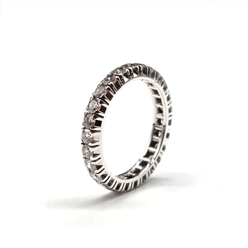 Bague 53 Alliance diamants en or blanc 18K 58 Facettes BO/260035