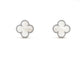 Boucles d'oreilles Van Cleef & Arpels Vintage Alhambra - Boucles d'oreilles en or blanc et nacre 58 Facettes jnci66