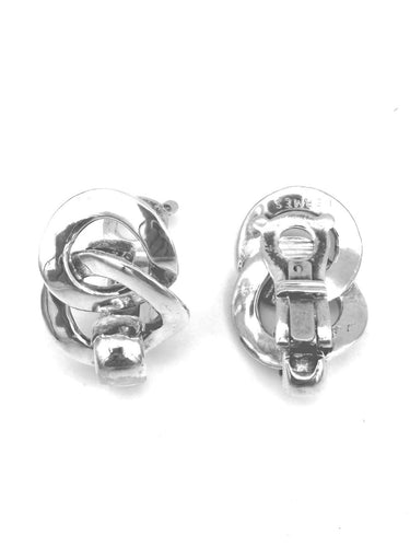 Boucles d'oreilles Hermès - Boucles d'oreilles clips vintage en argent 58 Facettes HERMES BO