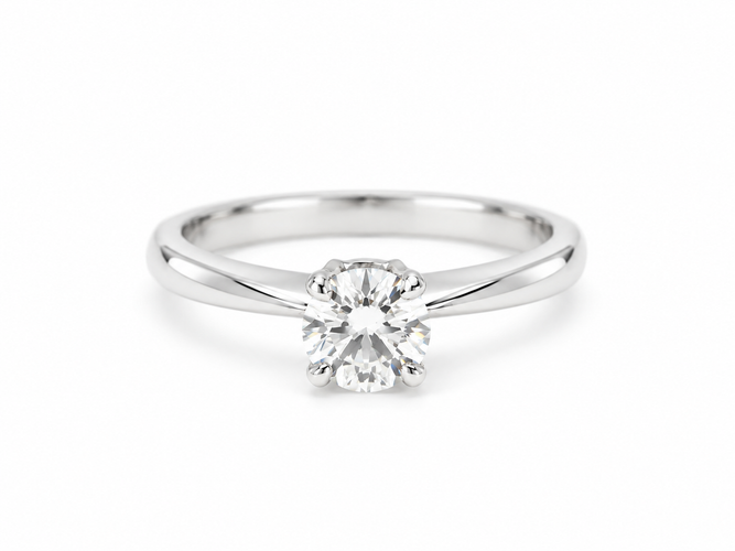 Bague 54 Bague solitaire en or blanc et diamant 0,78 ct certifié LFG 58 Facettes 18829