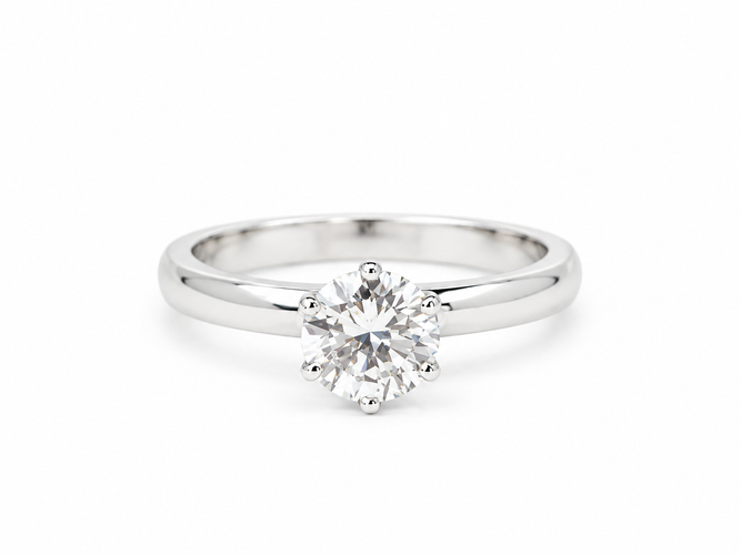 Bague 55.5 Solitaire - Bague en or blanc et diamant 0,94 ct certifié LFG 58 Facettes 28282