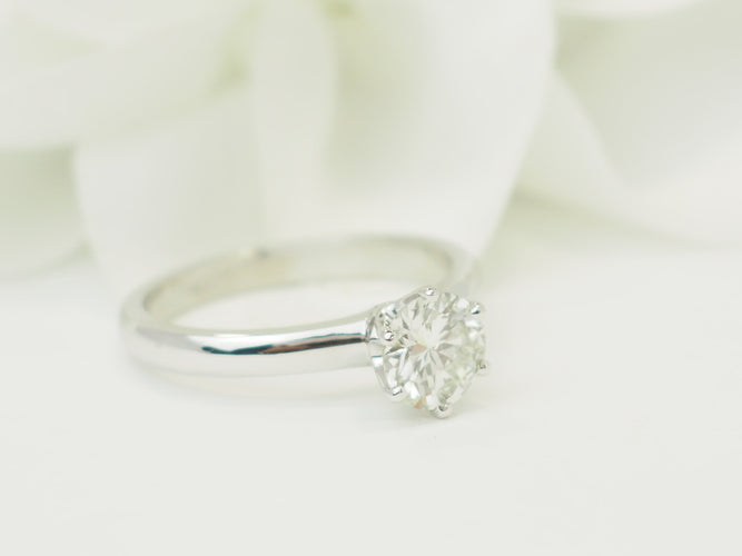 Bague 55 Solitaire - Bague en or blanc et diamant 0,94 ct 58 Facettes 28282