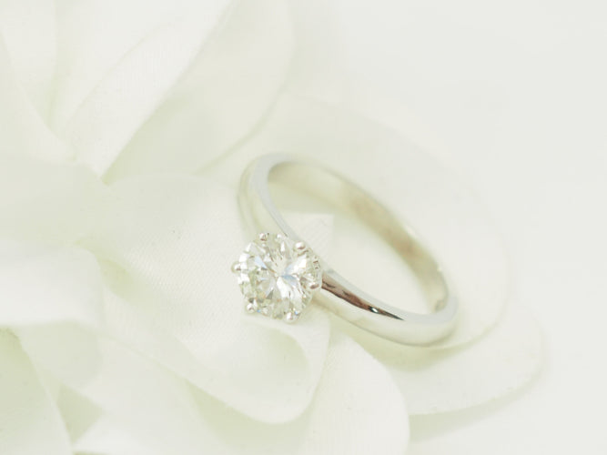 Bague 55 Solitaire - Bague en or blanc et diamant 0,94 ct 58 Facettes 28282