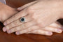 Bague 54 Bague en platine avec saphir et diamants 58 Facettes 12210