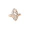 Bague 53 Bague marquise ancienne en or rose, platine et diamants 58 Facettes LMB-320