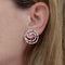 Boucles d'oreilles Giovanni Ferraris - Boucles d'oreilles en or blanc, diamants et rubis 58 Facettes 35697