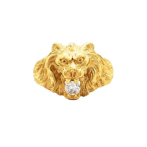 Bague 70 Bague Lion en or jaune et diamant 58 Facettes 35726