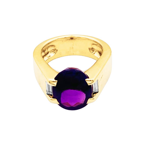 Bague 51 Cartier - Bague en or jaune, améthyste et diamants 58 Facettes 35639
