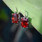 Boucles d'oreilles Georgian Revival - Boucles d'oreilles en or 18K, argent et grenats mandarins 58 Facettes