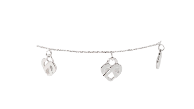 Bracelet Poiray - Bracelet Cœur entrelacé en or blanc 18 kt 58 Facettes 32973