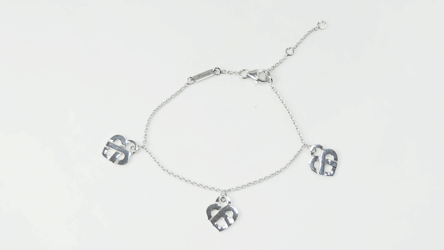 Bracelet Poiray - Bracelet Cœur entrelacé en or blanc 18 kt 58 Facettes 32973