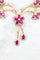Parure florale en or jaune, rubis et diamants 58 Facettes 240164