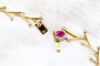 Parure florale en or jaune, rubis et diamants 58 Facettes 240164