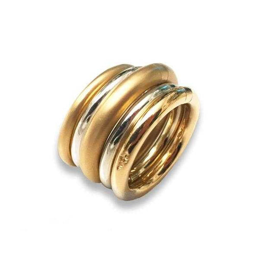 Bague 54 Pomellato 5 Fedi - Bague en or blanc et or jaune 58 Facettes 326A24_M