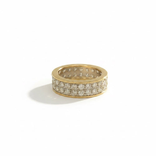 Bague 55 Bague tour complet en or jaune, or blanc et diamants 2,20 ct 58 Facettes 1.0001457/3