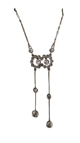 Collier Collier négligée Art déco en platine et diamants 58 Facettes 1