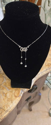 Collier Collier négligée Art déco en platine et diamants 58 Facettes 1