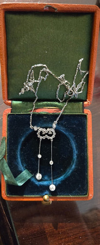 Collier Collier négligée Art déco en platine et diamants 58 Facettes 1