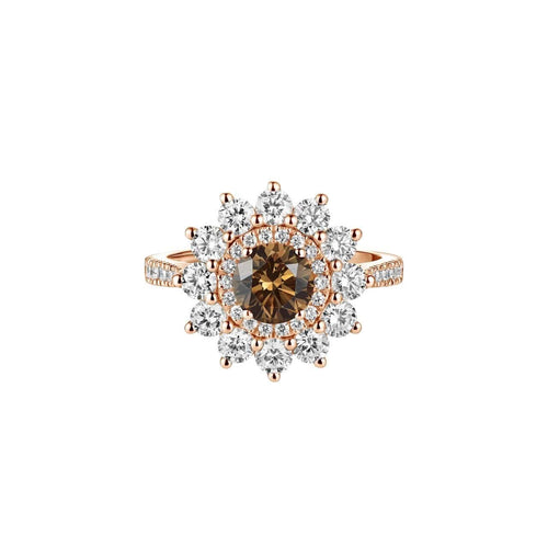 Bague 51 Gemmyo Lefkos - Bague marguerite en or rose et diamants 58 Facettes Gmyo-2370