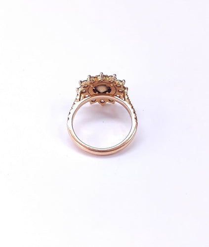 Bague 51 Gemmyo Lefkos - Bague marguerite en or rose et diamants 58 Facettes Gmyo-2370