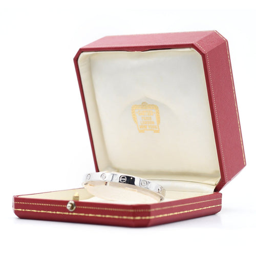 Bracelet Cartier Love Small - Bracelet taille 17 en or blanc et diamants 58 Facettes 348A26_M