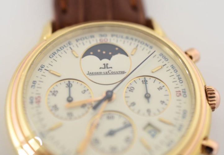 Montre Jaeger-LeCoultre Odysseus - Montre chronographe phase de lune en or 18 carats 58 Facettes JLC-500
