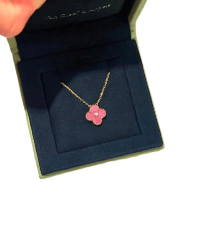 Collier Van Cleef & Arpels Vintage Alhambra - Collier en or rose, diamant et rhodonite 58 Facettes jnci68