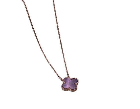 Collier Van Cleef & Arpels Vintage Alhambra - Collier en or rose et nacre grise 58 Facettes jnci70