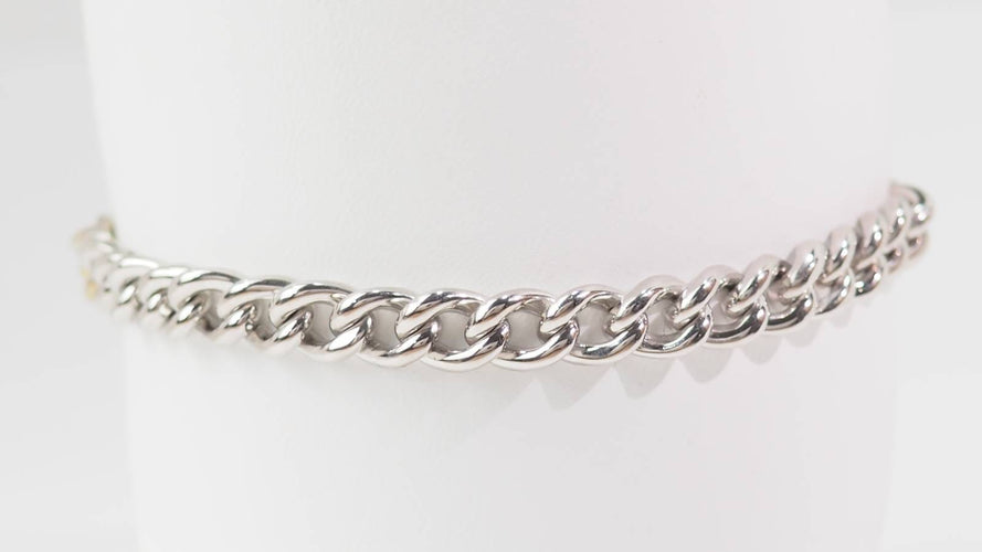 Bracelet Bracelet gourmette en or blanc et diamants 58 Facettes 32978