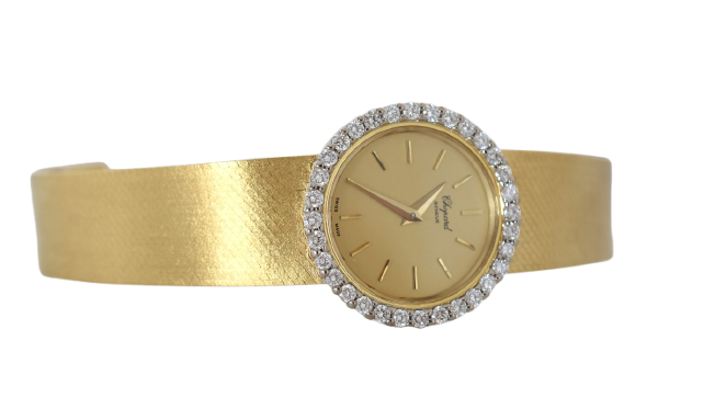 Chopard - Montre en or jaune 18 carats et diamants